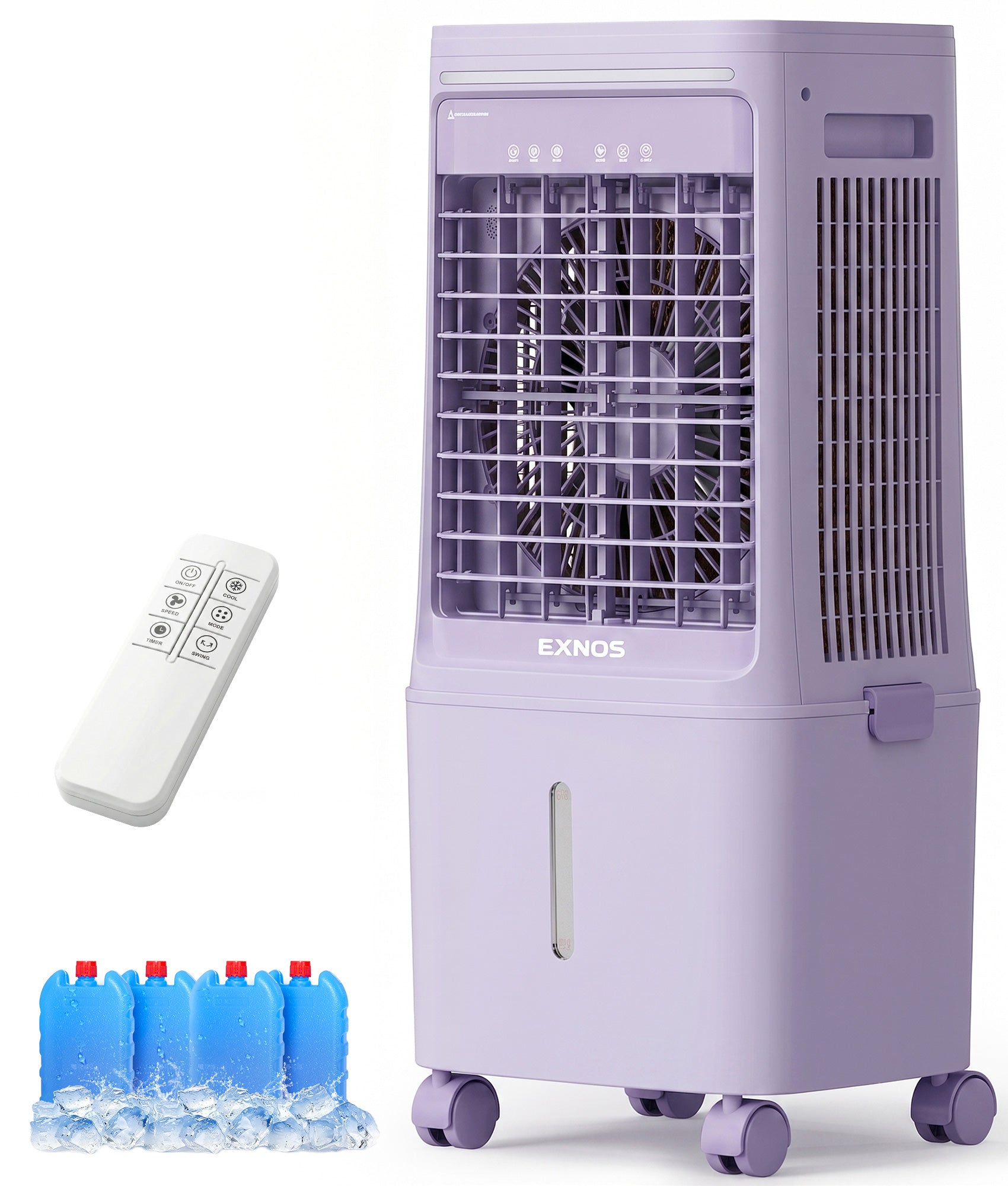 Evaporative Swamp Cooler, 2000 CFM, 6.6-Gal Dual Tank & 4 Ice Packs (Purple)