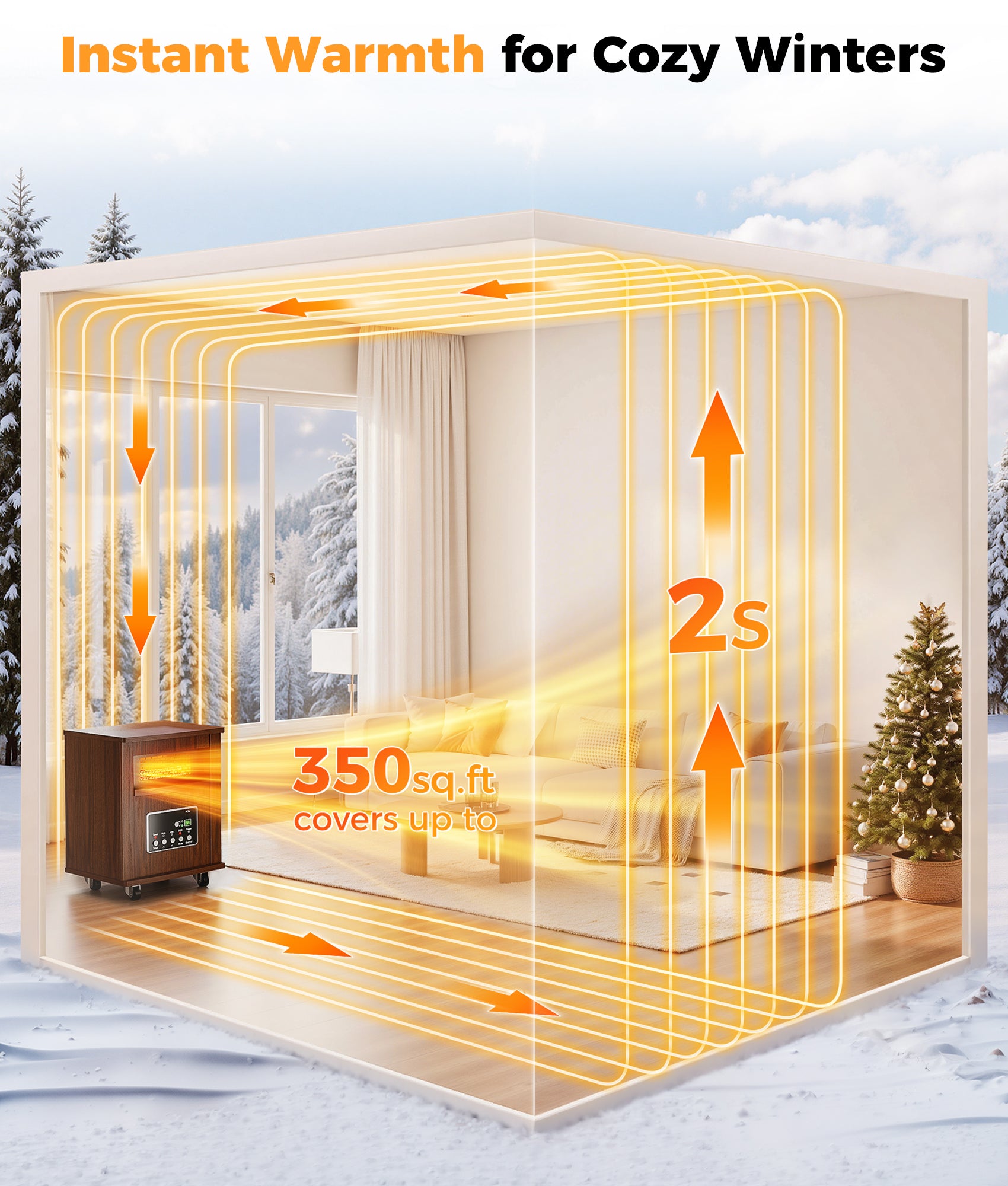 1500W Infrared Space Heater for Indoor Use