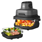 4-in-1 Portable Glass Air Fryer with Dual Containers (6-Cup & 4.2QT) #PASCE0241