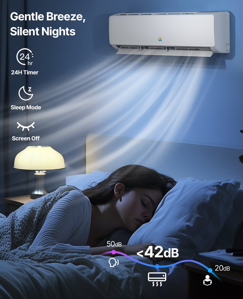 EXNOS 9000 BTU Mini Split AC & Heating System, Heat Pump, 19 SEER2, 115V