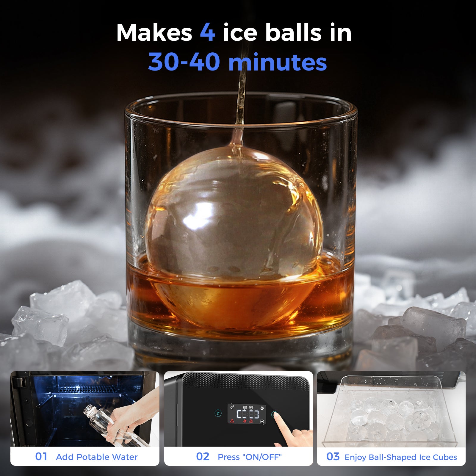 2’’ Ice Ball Maker for Home Bar & Parties #PASCE0212
