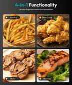 4-in-1 Portable Glass Air Fryer with Dual Containers (6-Cup & 4.2QT) #PASCE0241