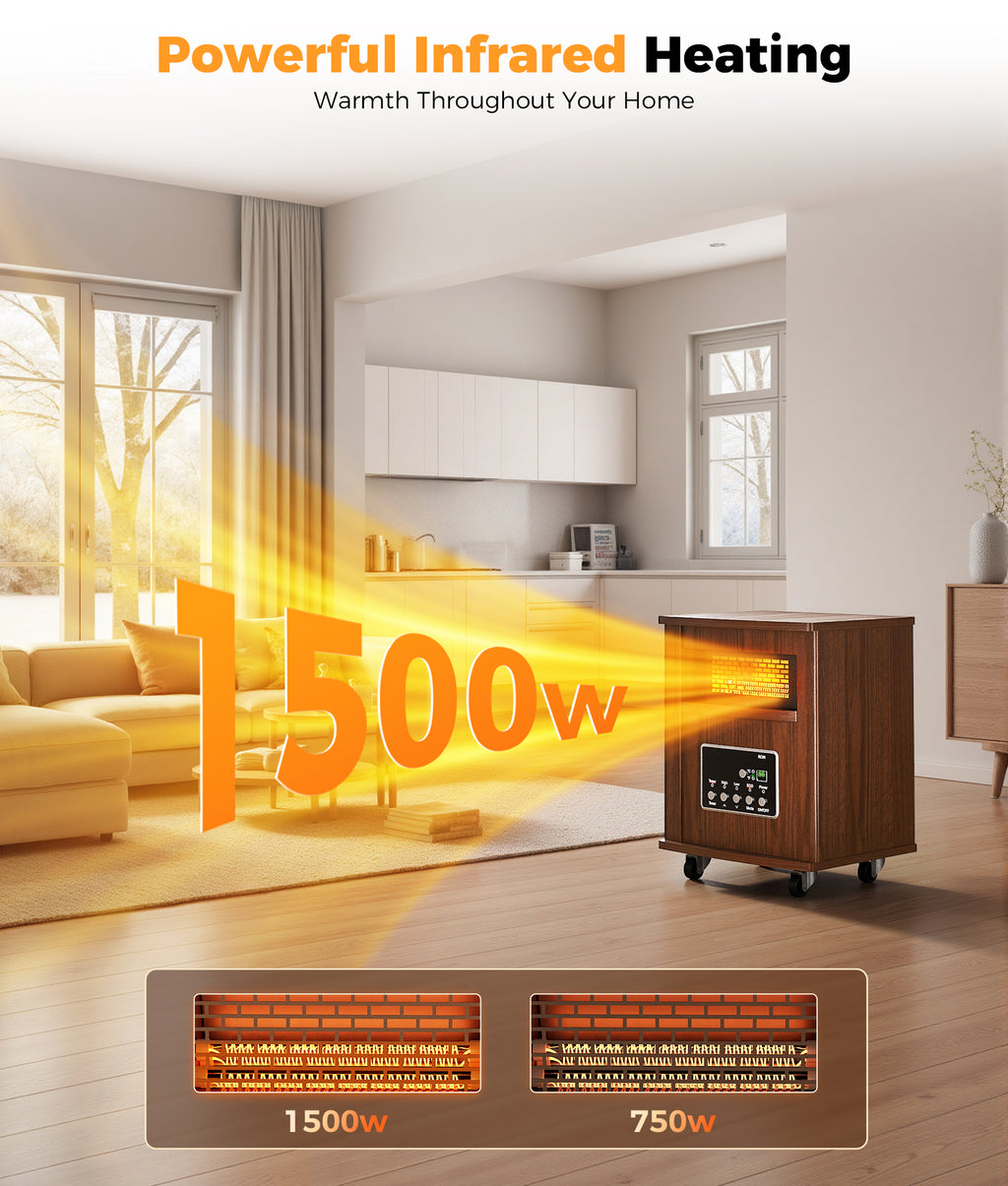 1500W Infrared Space Heater for Indoor Use