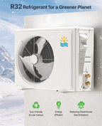 EXNOS 9000 BTU Mini Split AC & Heating System, Heat Pump, 19 SEER2, 115V