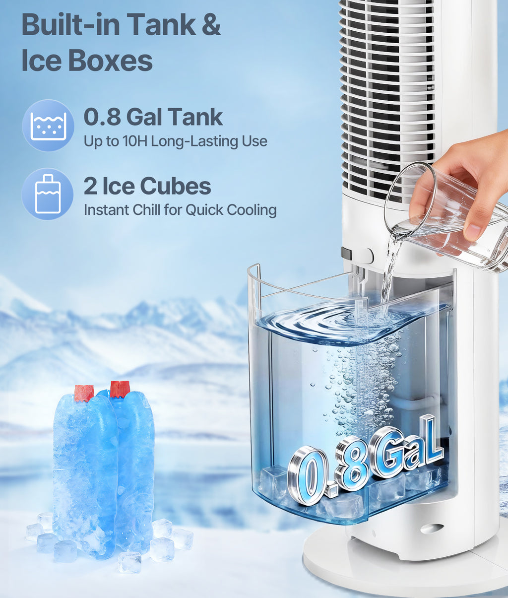 Evaporative Cooling Fan, Compact & Portable with 1000 CFM Airflow (CE0194)