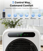Air conditioning unit with control panel and display in a room setting