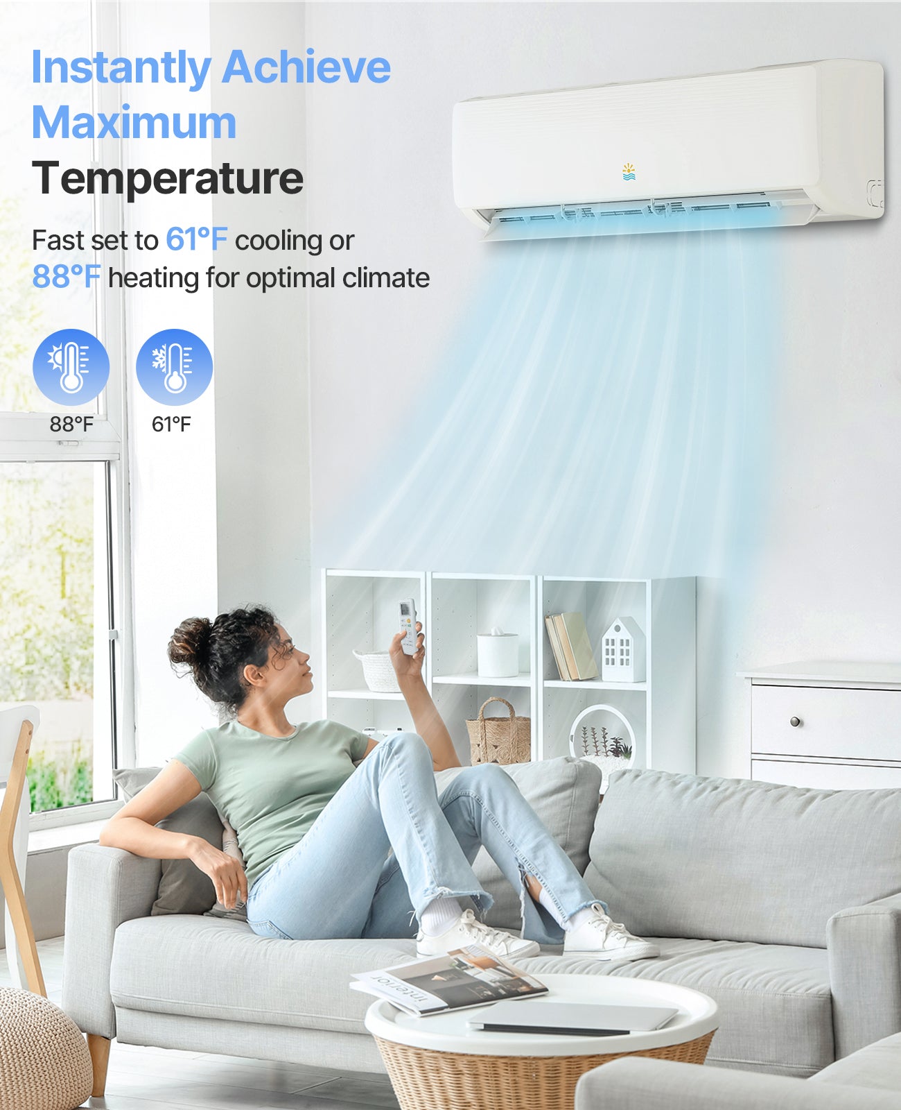 18000 BTU SEER19 Mini Split AC/Heating System