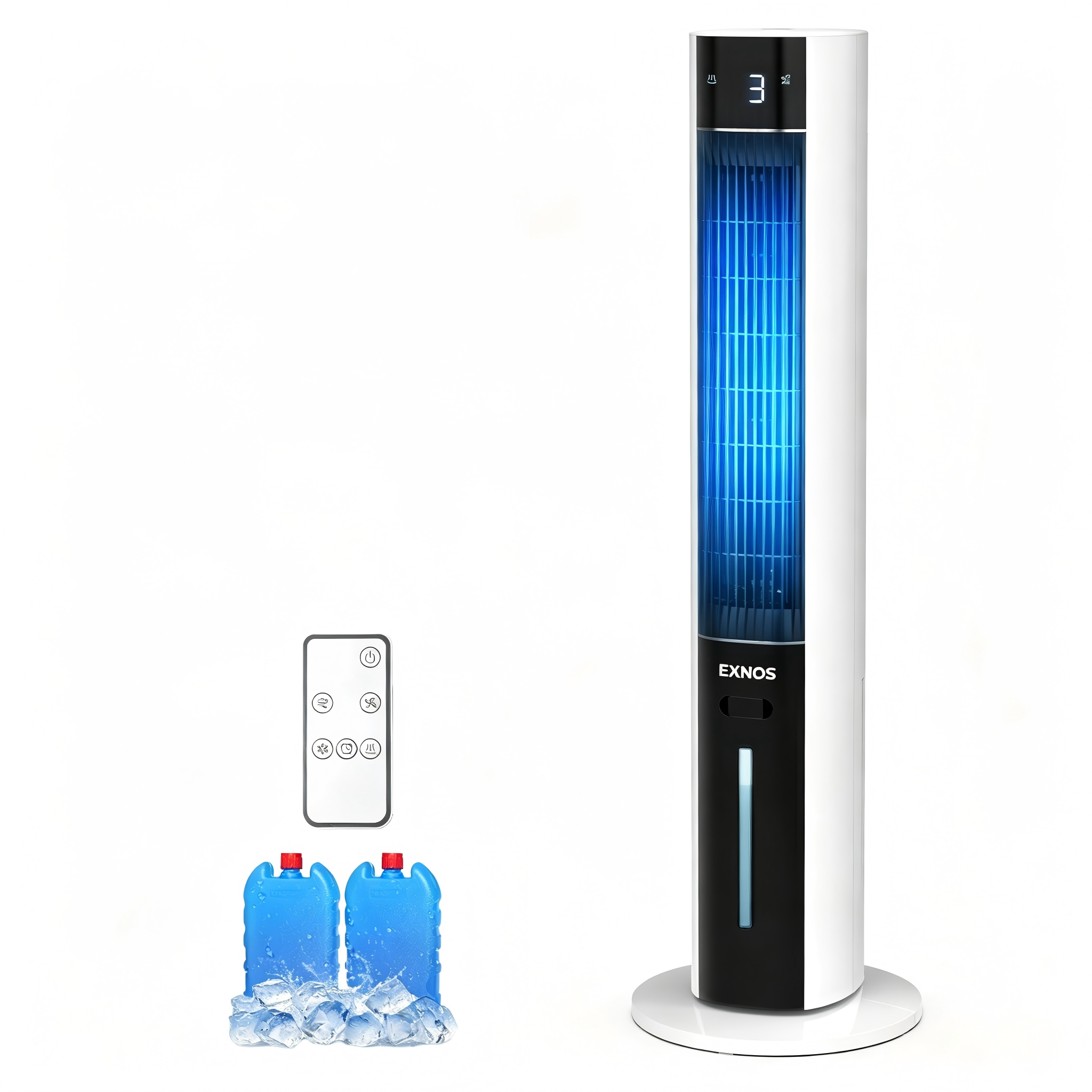 3-in-1 Evaporative Air Cooler, 12H Timer Cooling Fans that Blow Cold Air With 3L Water Tank, 2 Ice Pack